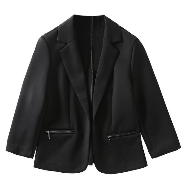 

black short jacket women's autumn winter korean version slim-fit commuter intellectual design sense women blazers suits &, White;black