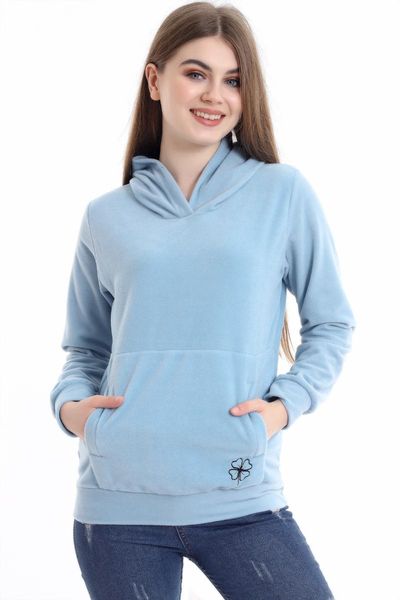 

autumn winter thick warm coat cotton women hoody sweatshirt solid blue pullover casual lady loose long sleeve 2021 fash women's hoodie, Black