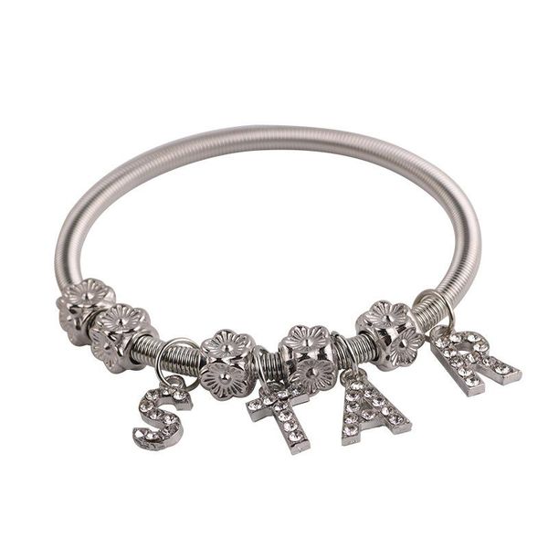 

gift simple net red versatile letter small fresh spring extension bracelet charm bracelets, Golden;silver