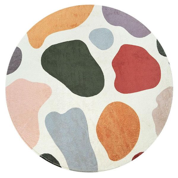 

modern lamb cashmere flower pattern home round rug living room sofa non-slip carpet computer chair mat carpets
