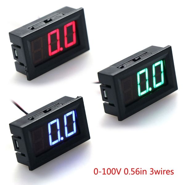 

dc 0-100v 3-wire voltmeter led 0.56in digital voltage meter panel monitor tester tool