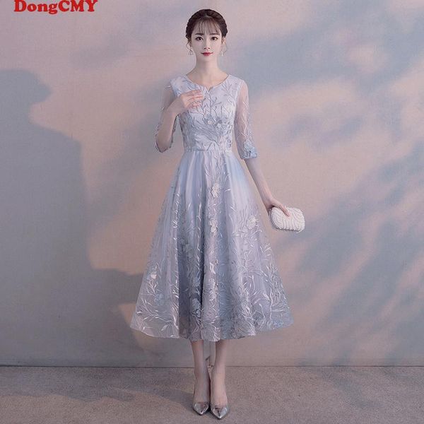 

party dresses prom vestidos dongcmy elegant flower o-neck a-line half 2021 short performance dress, White;black