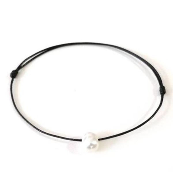 

link, chain diy black thread charm bracelet for friendship couples pearl bead adjustable bangles women man lucky wish jewelry
