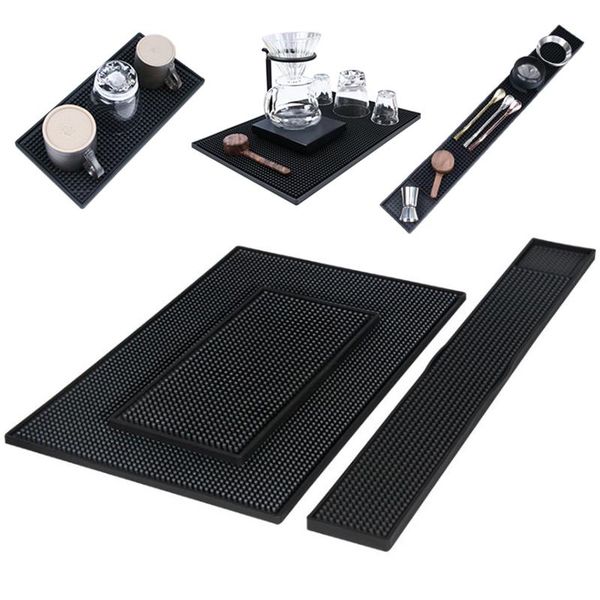 

mats & pads rubber bar service mat black drink coasters heavy duty leakproof non slip tableprotection kitchen restaurant