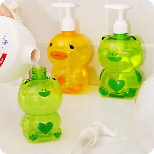 

storage bottles & jars 250ml empty pump bottle portable soap dispenser child cute animal frog/duck shape press type split shampoo shower con