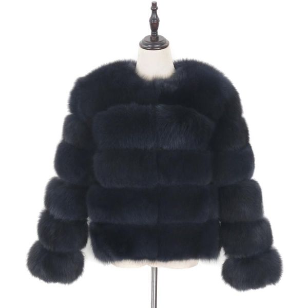 

women's fur & faux winter real coat for women detachable long sleeve natural vests woman brand gilet short jacket, Black