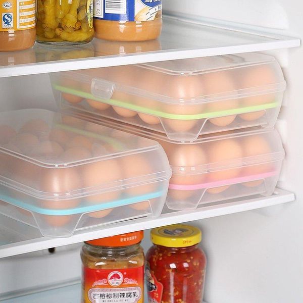 

storage bottles & jars 15 grids home kitchen eggs holder box plastic airtight container case basket