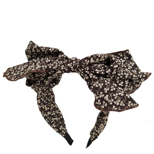 

cotton fragmentary multi-layer large bow, headband,, Black;brown