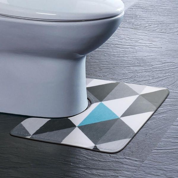 

bath mats small u shaped anti-slip home bathroom carpet decoration toilet pedestal lint rug accessories 45x40cm