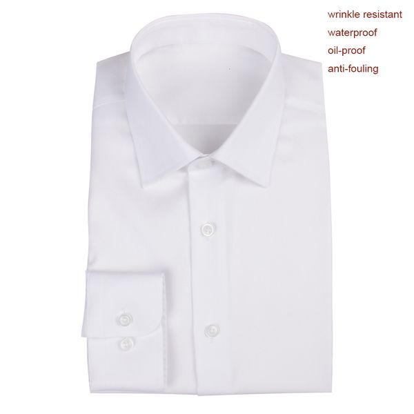 

men's dress shirts luxury stretch cotton shirt tailored white office custom made waterproof, oil-proof, anti-fouling, White;black