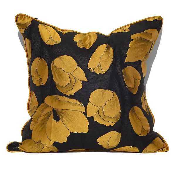 

cushion/decorative pillow black yellow luxury flowers cushion cover throw pillows covers noble cojines decorativos para sofa cushions almofa