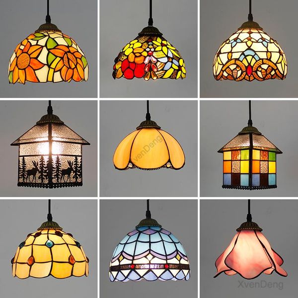 

pendant lamps tiffany stained glass lights vintage mediterranean baroque retro led hanging lamp dining room bar kitchen light fixtures