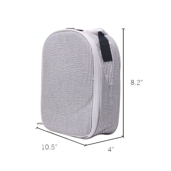 

factory wholesale students' children's hand-held thermal insulation seersucker lunch bag, outdoor picnic ice bag