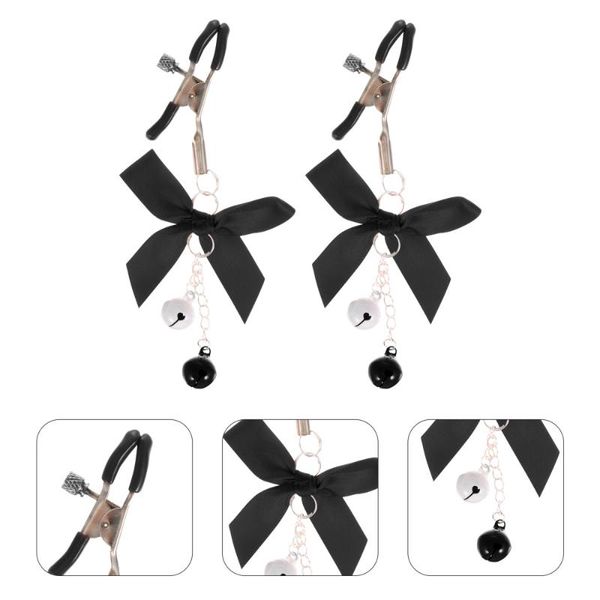 

pacifiers# 1 pair bowknot nipples clamps breast clips with bells for couple
