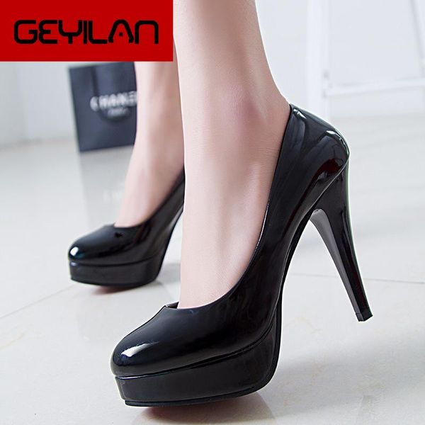 

dress shoes women high heel patent leather female single shoe shallow mouth thin set foot work black red wedding yuj8