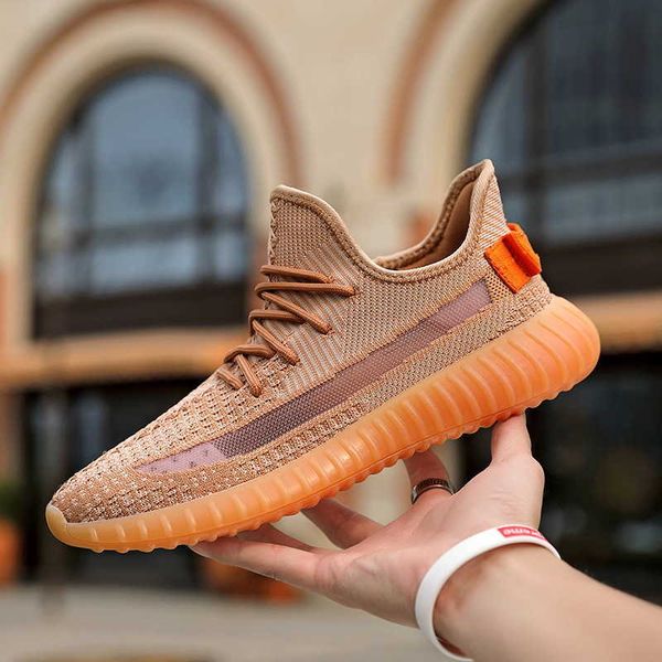 

men's sho coconut couple coral orange sea salt white flying woven breathable leisure sports young men's student running