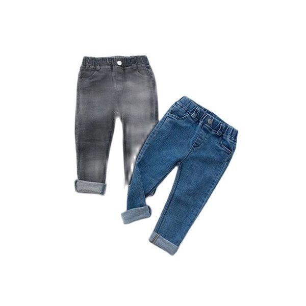 

girls jeans pants autumn winter wear fashion children's long pants boys slim elastic leggings kids denim p894 210622, Blue