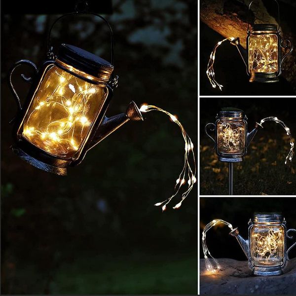 

lawn lamps kettle-shaped solar glass bottle lamp mason jar shower light yard decor outdoor landscape lighting night garden