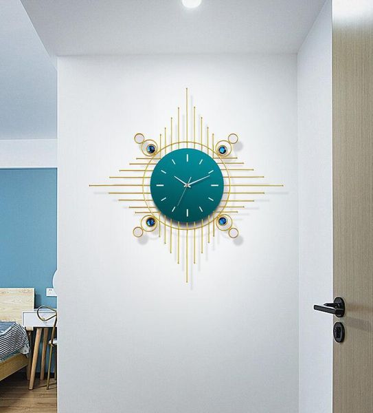 

modern wrought iron wall clocks sticker crafts home livingroom hanging decoration hall club ktv mural ornaments