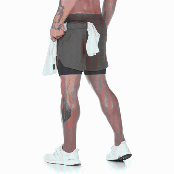 

men's shorts 2021 camo running men 2 in 1 double-deck quick dry gym sport fitness jogging workout sports short pants, White;black