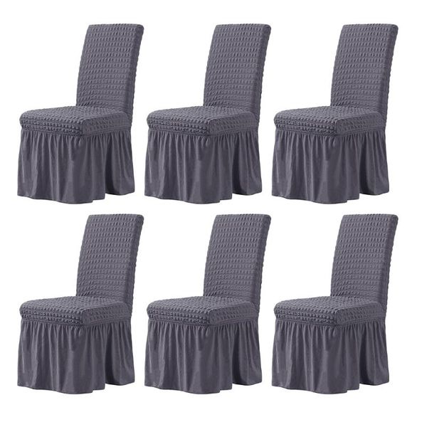 

chair covers 6 pieces stretch fabric pleated dining cover protector for restaurant