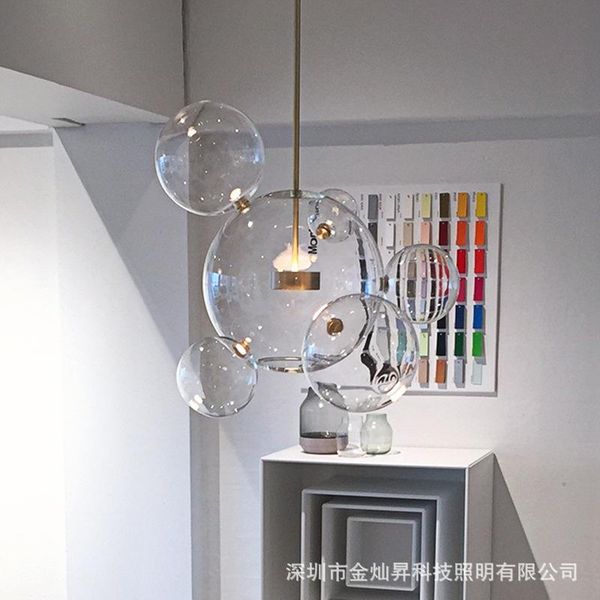 

pendant lamps modern led glass ball hanglamp lustre pendente luminaire commercial lighting kitchen dining bar living room