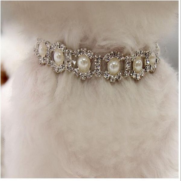 

dog collars & leashes bling rhinestone collar crystal puppy chihuahua pet leash for small medium dogs mascotas accessories s m l