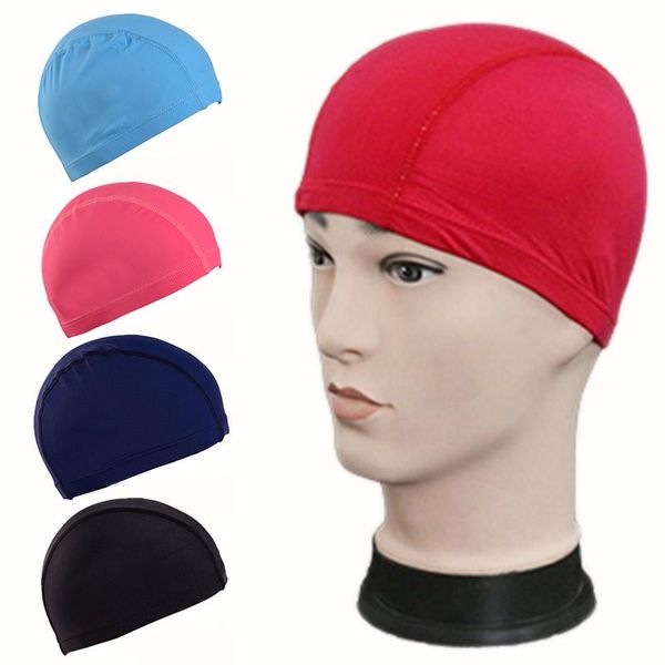 

swimming caps size hat fabric protect ears long hair swim cap adults men women sporty elastic ultrathin bathing
