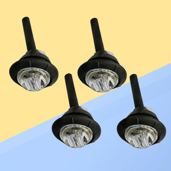 

12v 3 leds round side marker lights indicator lamps for truck trailer caravan (white) led emergency