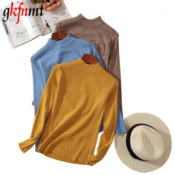 

women's sweaters womens 2021 winter half turtleneck sweater women pullover jumper knitted pull femme hiver truien dames ne, White;black