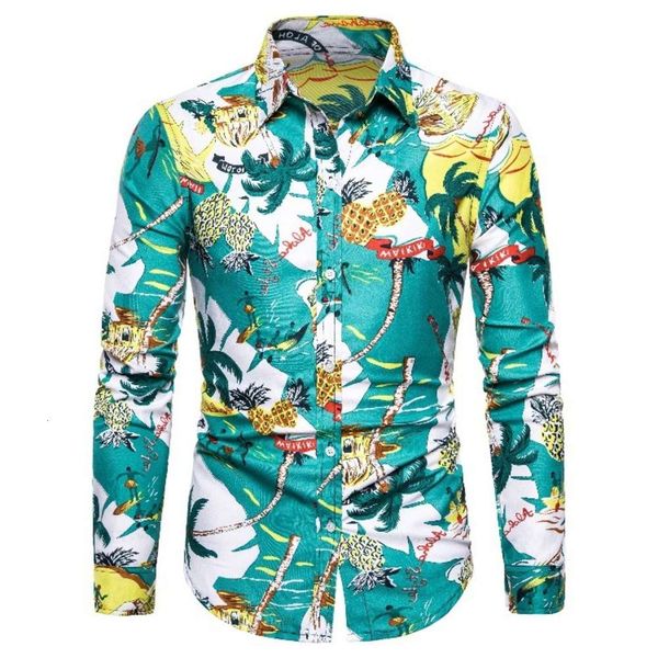 

men's shirt hawaiian floral men's fashion size long sleeve shirt, White;black