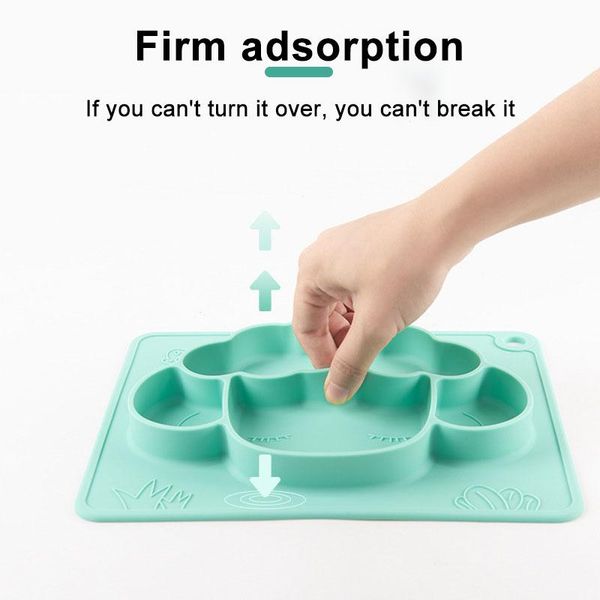 

dishes & plates toddler divided plate 4 cells non-slip silicone container tray soft microwave dishwasher safe for babies kids k9store