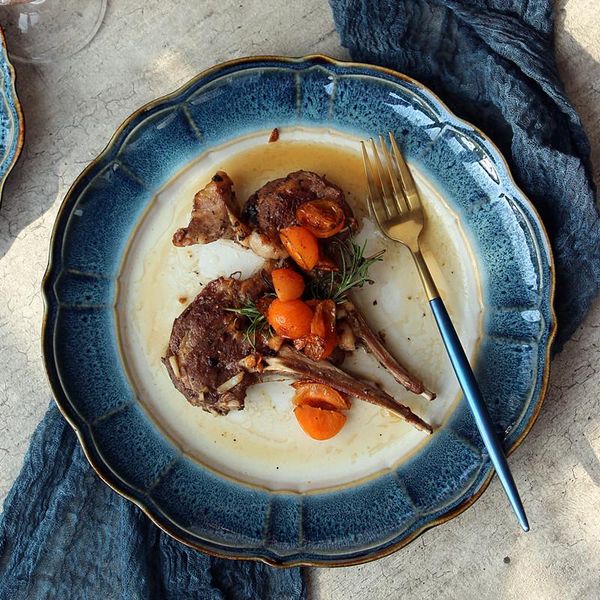 

flower ceramics steak plates porcelain creativity nordic salad western dinnerware borden servies table decoration ek50cp dishes &