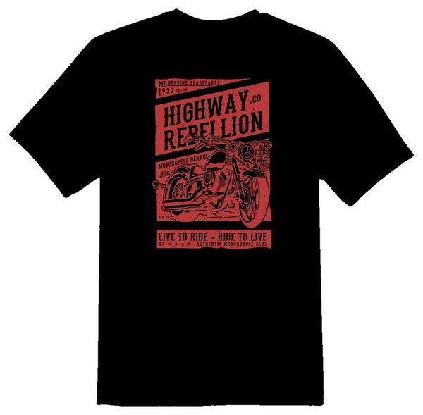 

highway rebellion live to ride ride to live tee shirt black or white, White;black