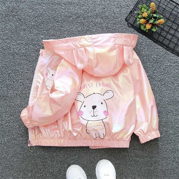 

spring summer autumn girls cute cartoon thin shinning jacket baby kids children coat 211204, Blue;gray