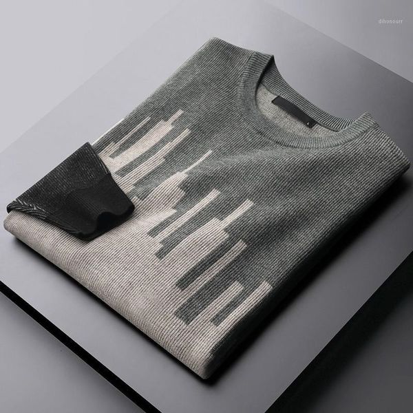 

men's minglu geometric jacquard male luxury autumn and winter round collar casual mens sweaters slim fit man 3xl1 6o4c, White;black