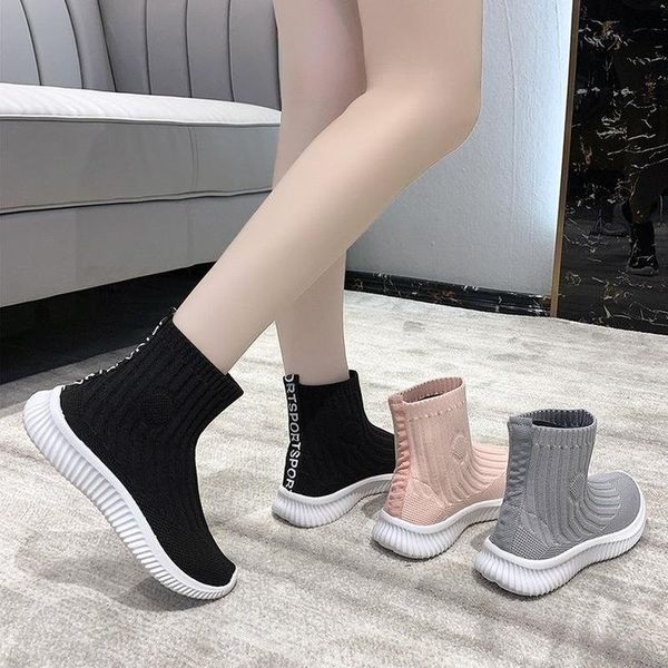 

boots designer women socks sneakers high sports shoes female trainers breathable casual ladies slip on summer basket femme, Black