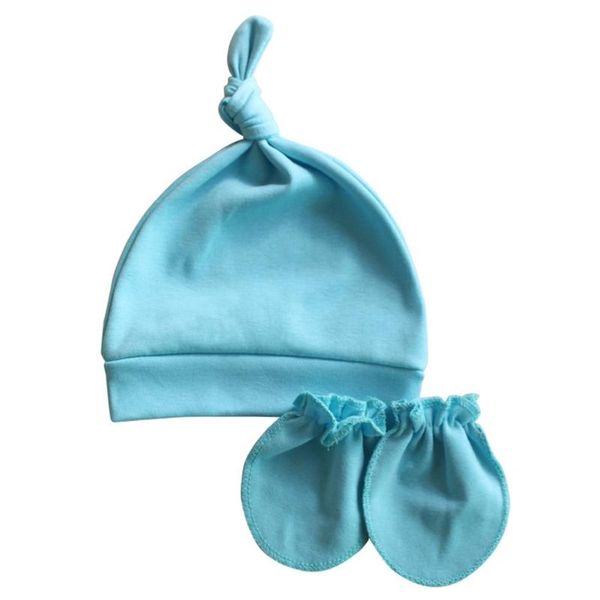 

caps & hats baby anti-scratching gloves knotted hat set born mittens warm beanie cap kit infants shower gifts, Yellow