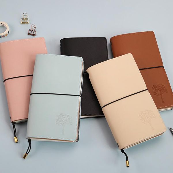 

notebook retro hand ledger journal diary agenda 2021 planner office for school notepads, Purple;pink