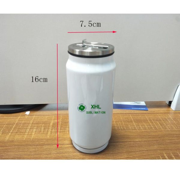 

water bottles customized sublimation blank stainless steel tumbler cola soda can bottle with straw