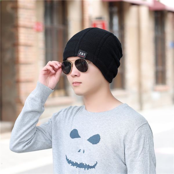 

men's winter wool thickened woolen hat for middle-aged and old people, Black;white