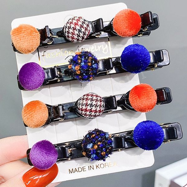 

women vintage colorful bangs fixed creativity hair clips sweet hairpin barrettes headband fashion hair accessories, Slivery;white