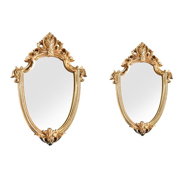 

mirrors relief resin decor mirror vintage wall hanging bathroom gold shield shape makeup home