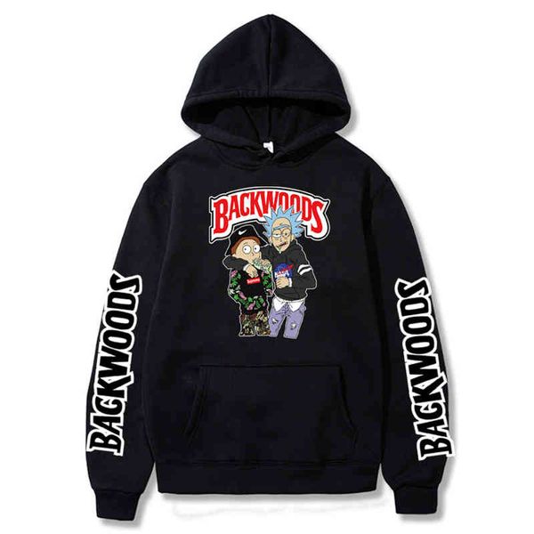 

sweatshirt men backwoods printed pullover hoodie hipster streetshirt wear korean version clothing women fashion, Black