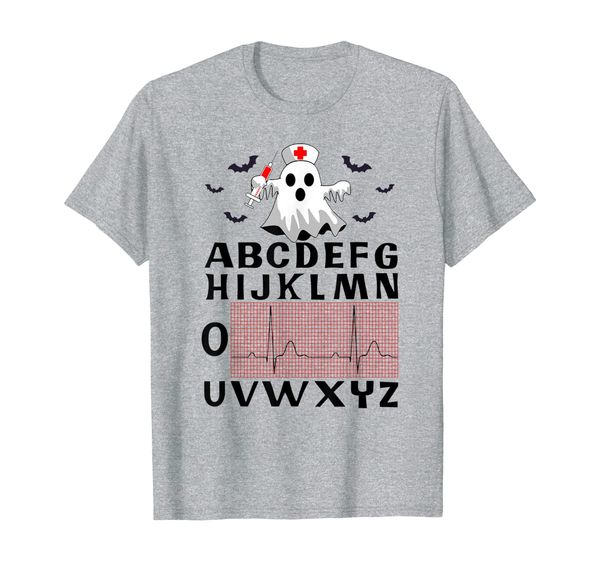 

nurse boo boo alphabet abc heartbeat ghost cosplay gift idea t-shirt, White;black