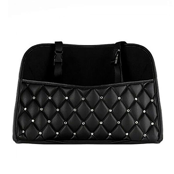 

car organizer bling crystal seat back storage bag leather pocket decor pu multi-pocket