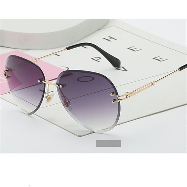 

sunglasses xojox rimless women fashion designer sun glasses metal farme gradient shades cutting lens famale goggles uv400 a519, White;black