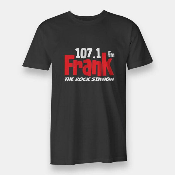 

wrfk 107.1 fm frank the rock station men's t-shirt black, White;black