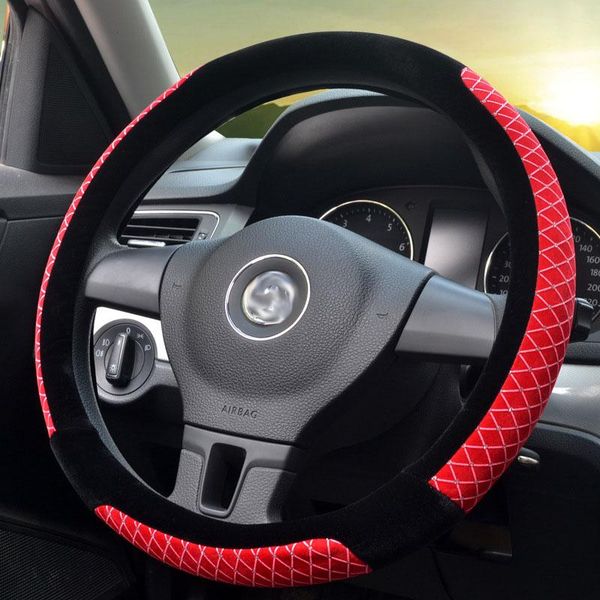 

steering wheel covers 2021 shiny warm short plush car cover non-slip good hand winter set unisex