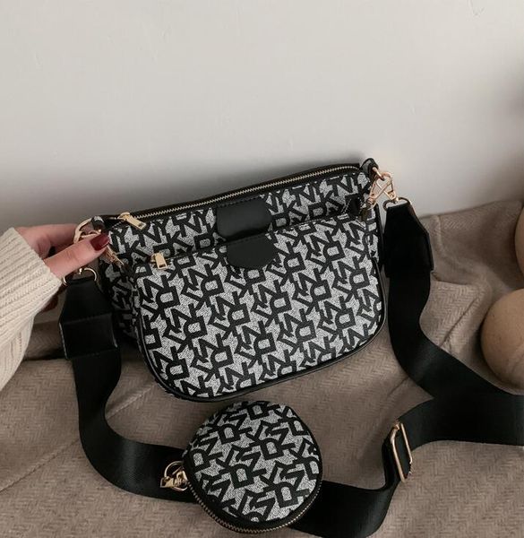 

wholesale womens shoulder bags street trend multifunctional leather mahjong handbag winter printing three-piece women handbags sweet geometr